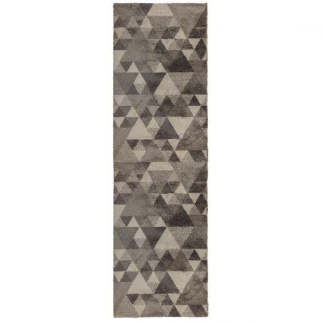 Tapis de couloir géométrique Gris et Ivoire Dakari Nuru Tapis de couloir géométrique Gris et Ivoire Dakari Nuru