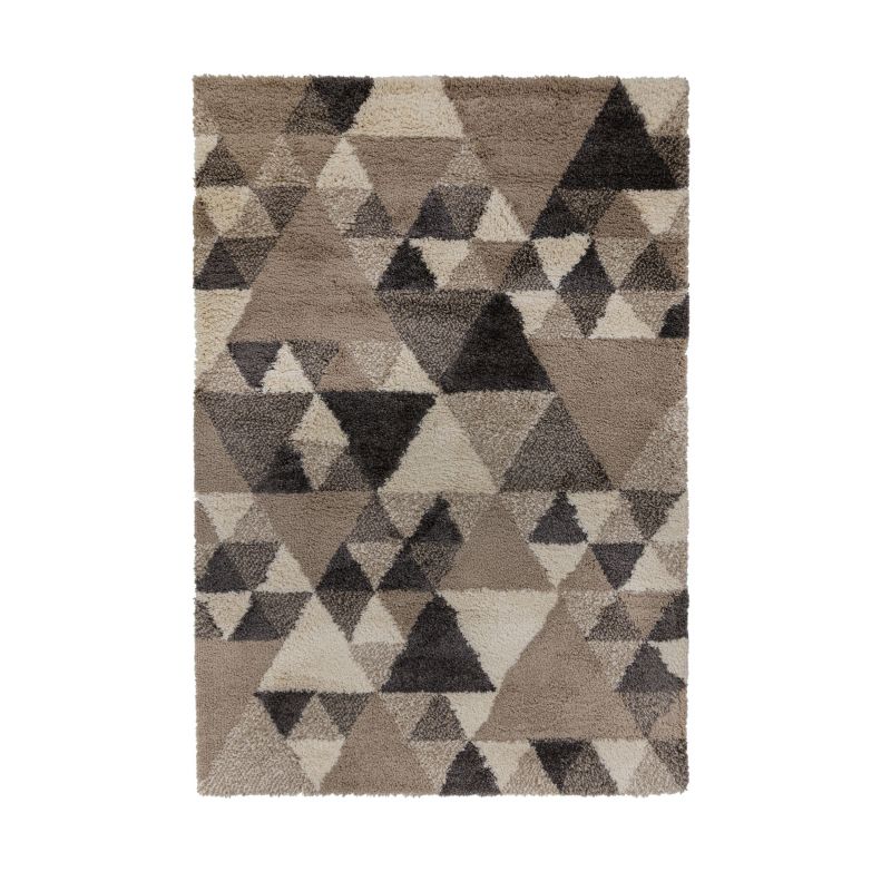 Tapis Design Géométrique beige et Gris Dakari Nuru