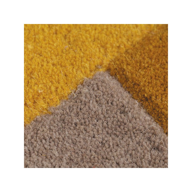Tapis moderne Collage déstructuré en laine Ocre Jaune par Flair Rugs