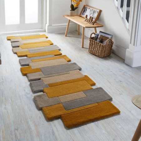 Tapis Design Collage déstructuré 100% Laine Ochre Tapis Design Collage déstructuré 100% Laine Ochre