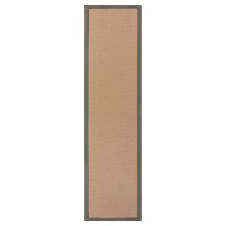 Tapis Herringbone en jute avec bords verts Runner