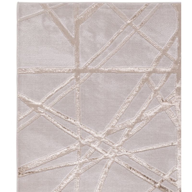 Tapisde salon moderne en polyester Angara Mica Crème et Or