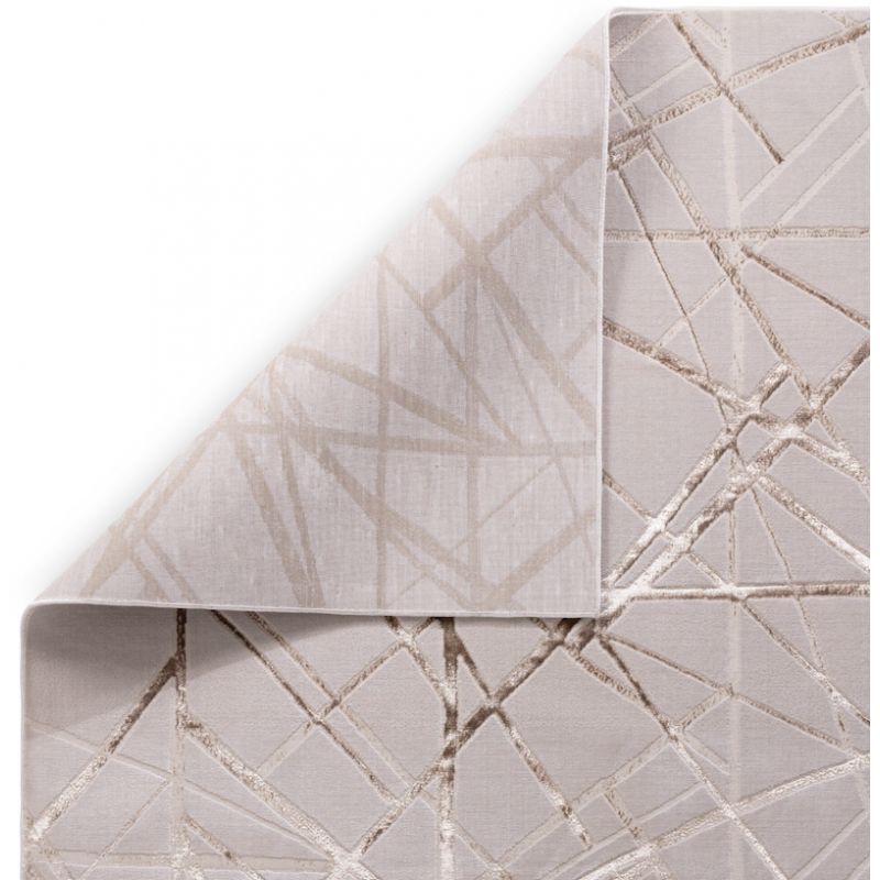 Tapisde salon moderne en polyester Angara Mica Crème et Or