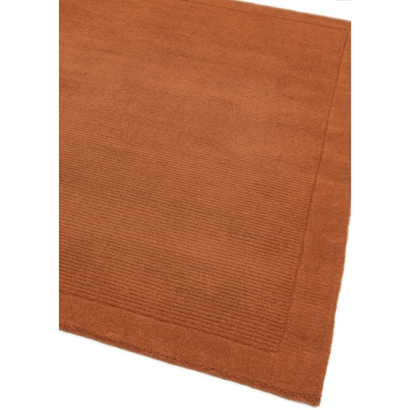 Tapis Contemporain Terracotta en Laine Uni York 