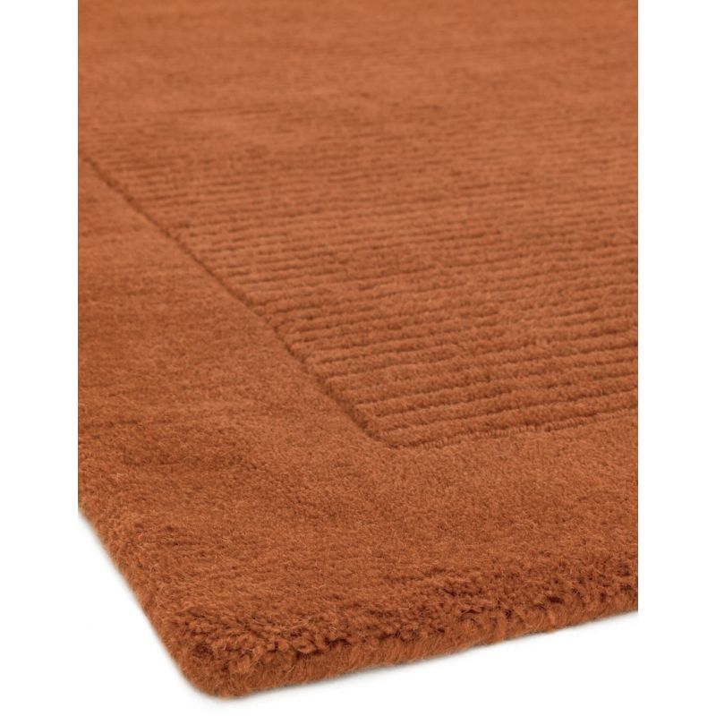 Tapis Contemporain Terracotta en Laine Uni York 