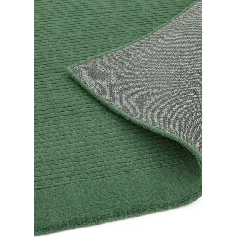 Tapis de salon classique Uni Vert Sapin en Laine York