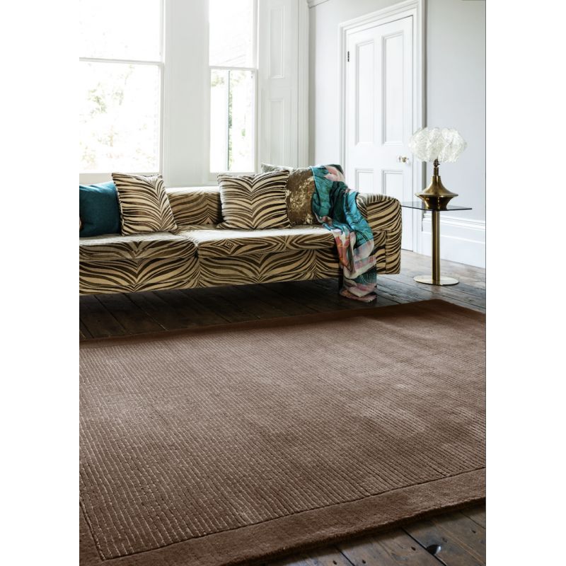 Tapis de salon Contemporain Chocolat en Laine Uni York 