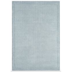 Tapis de salon pastel Uni Bleu Azur en Laine York