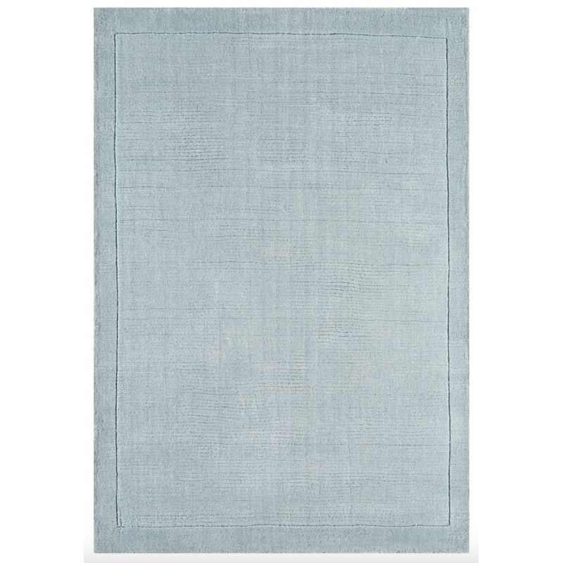 Tapis de salon pastel Uni Bleu Azur en Laine York 