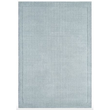 Tapis de salon pastel Uni Bleu Azur en Laine York 