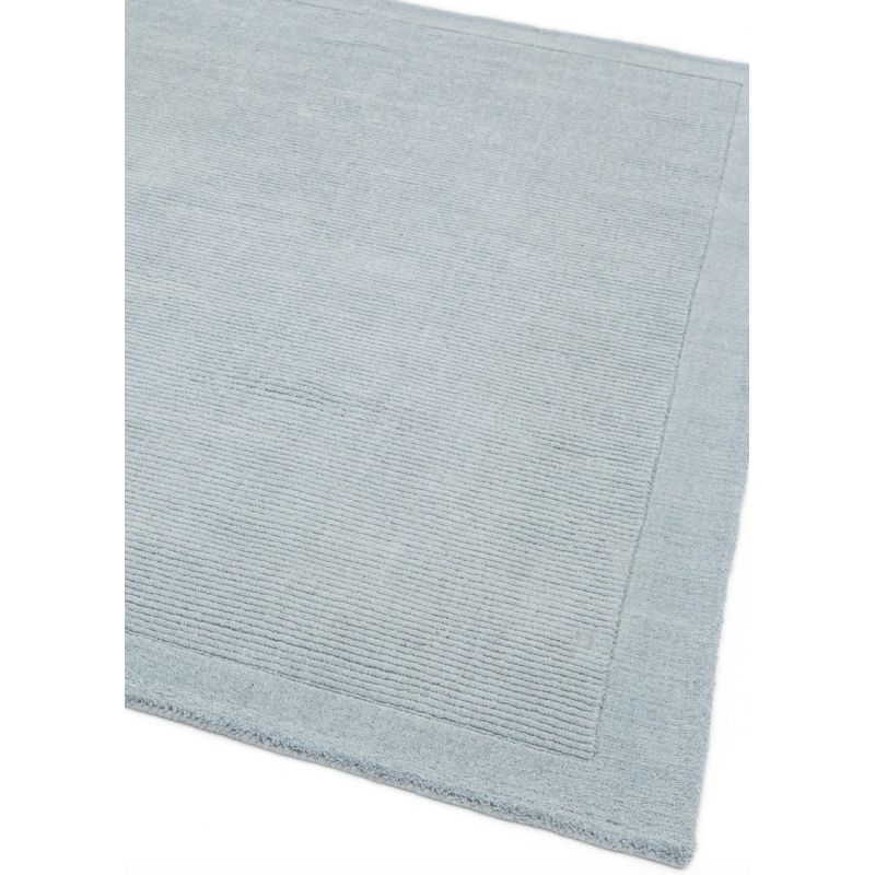 Tapis de salon pastel Uni Bleu Azur en Laine York 