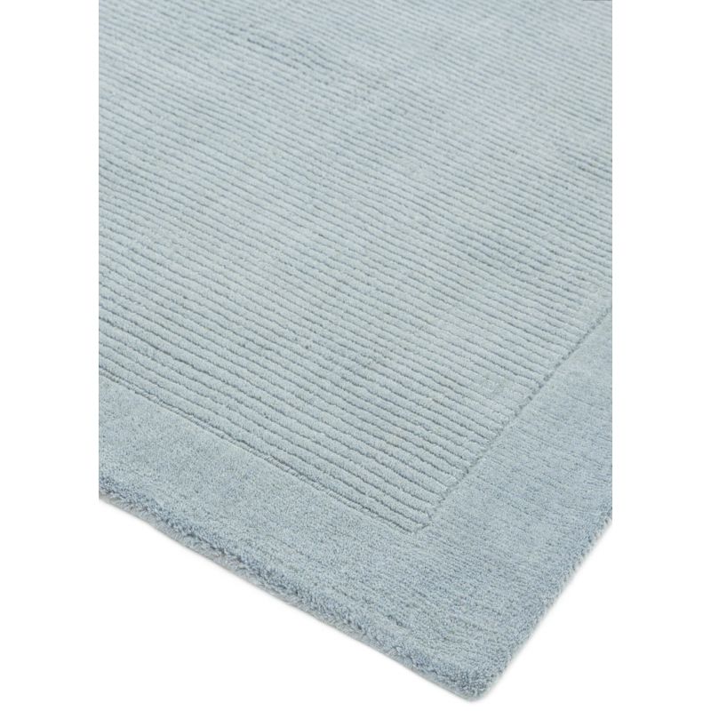 Tapis de salon pastel Uni Bleu Azur en Laine York 