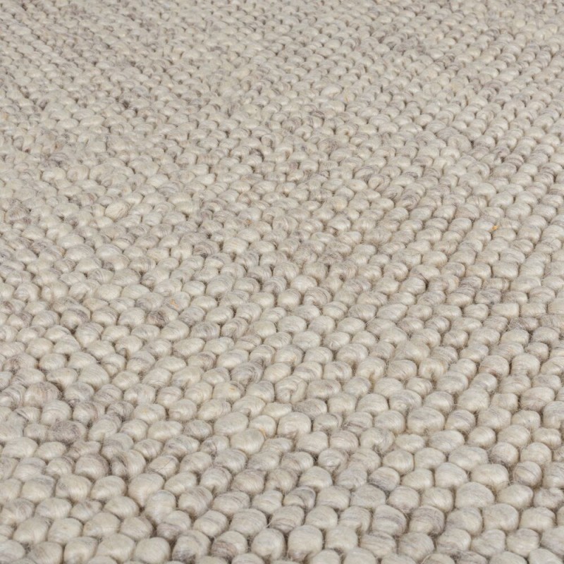 Tapis original Minerals en laine effet bulles Beige Gris Clair matière