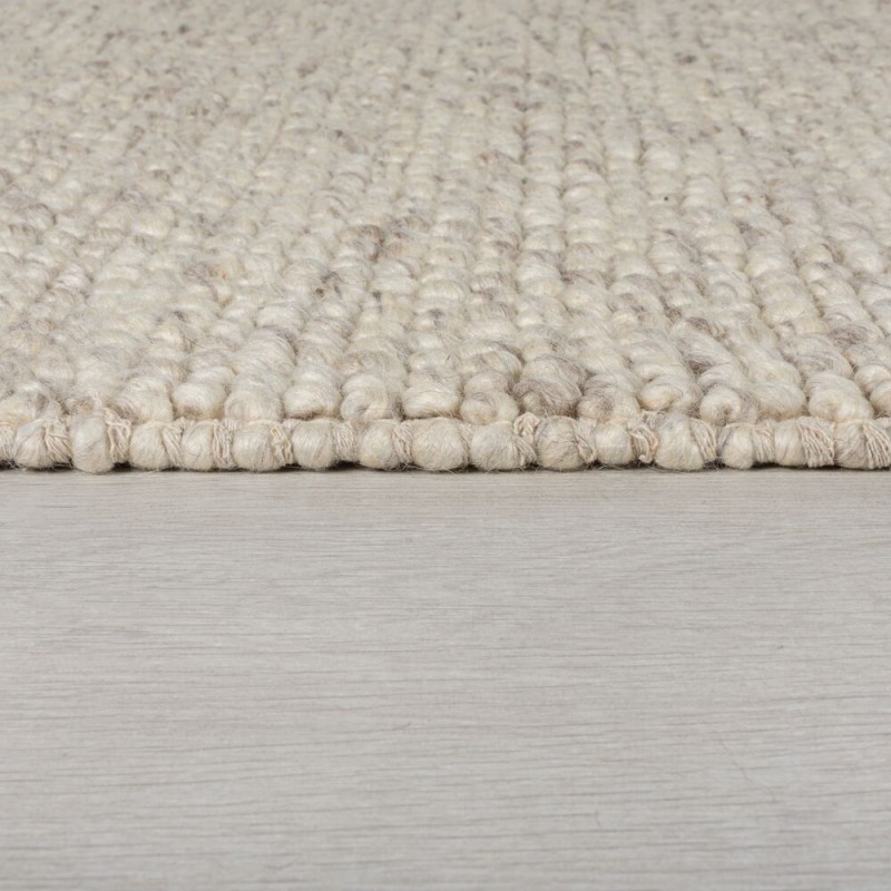 Tapis original Minerals en laine effet bulles Beige Gris Clair coté