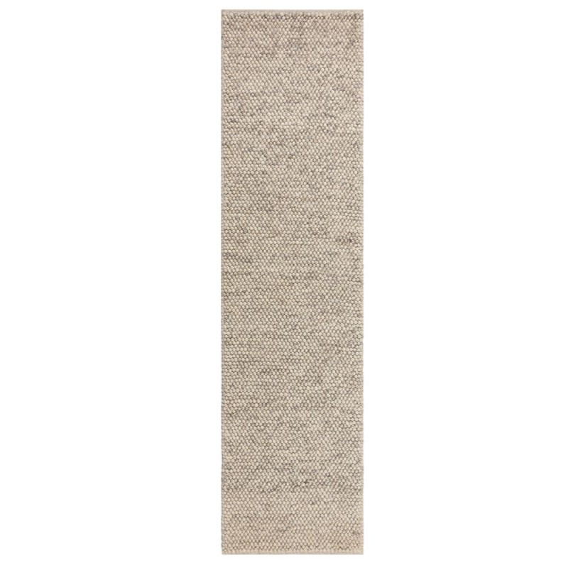 Tapis original Minerals en laine effet bulles Beige Gris Clair couloir