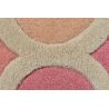 Tapis coloré Rond en pure Laine rose bleu Rosella