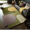 Tapis moderne forme originale Abstract Losange vert multicolore