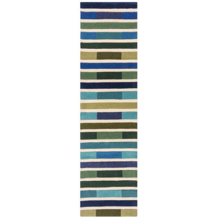 Tapis de salon géométrique pure laine Piano vert multicolore Tapis de salon géométrique pure laine Piano vert multicolore