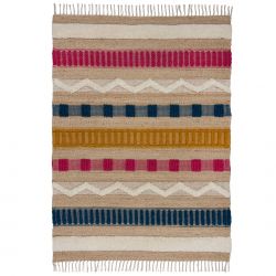 Tapis en jute à reliefs crème Medina Multicolore