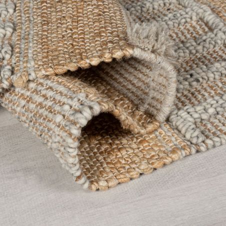 Tapis en jute à reliefs gris et beige Medina Tapis en jute à reliefs gris et beige Medina