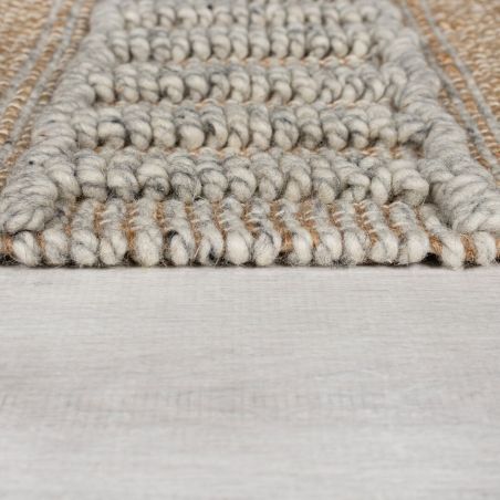 Tapis en jute à reliefs gris et beige Medina Tapis en jute à reliefs gris et beige Medina