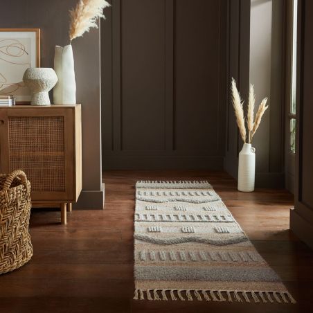 Tapis en jute à reliefs gris et beige Medina Tapis en jute à reliefs gris et beige Medina