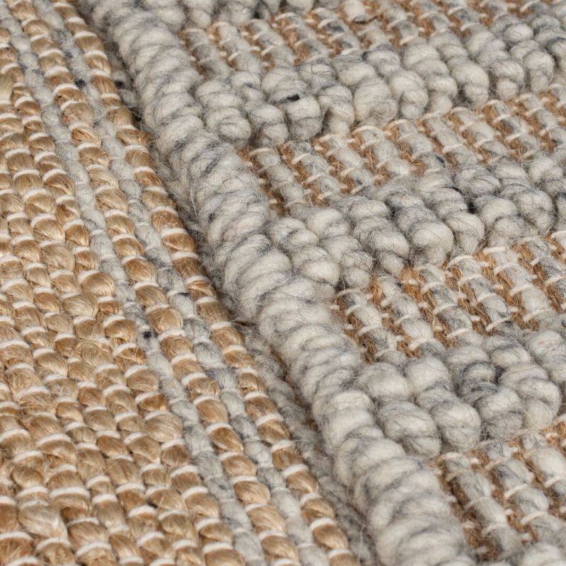 Tapis en jute à reliefs gris et beige Medina