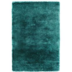 Tapis shaggy épais et brillant en Polyester Batignolles vert canard
