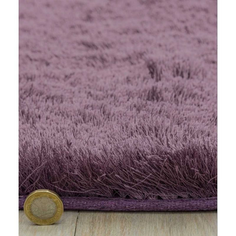 Tapis shaggy épais et brillant en Polyester Batignolles violet
