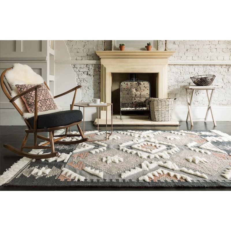 Tapis original kilim tissé main laine et coton Zanzibar