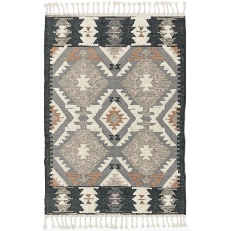 Tapis original kilim tissé main laine et coton Zanzibar