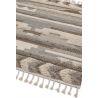 Tapis original kilim tissé main laine et coton Tanger Ivoire Beige marron