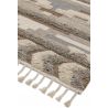 Tapis original kilim tissé main laine et coton Tanger Ivoire Beige marron