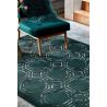 Tapis de salon moderne tufté main laine et viscose haut de gamme Oural vert profond