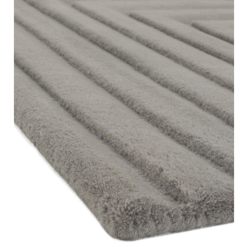 Tapis design original Motif 3D Pure laine nouvelle Zélande moderne Léna argent