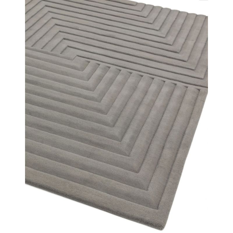 Tapis design original Motif 3D Pure laine nouvelle Zélande moderne Léna argent