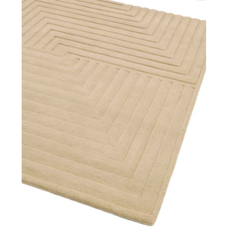 Tapis design original Motif 3D Pure laine nouvelle Zélande Léna naturel