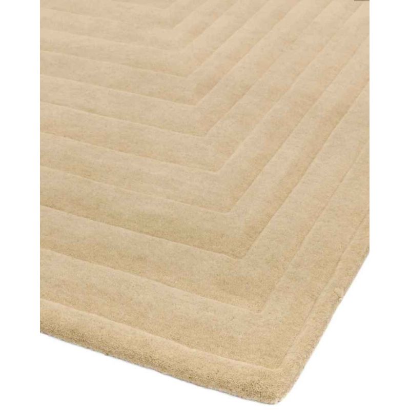 Tapis design original Motif 3D Pure laine nouvelle Zélande Léna naturel