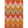 Tapis Ethnique Chic Pure laine tuftée main Tikal Orange, rouge, beige