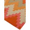 Tapis Ethnique Chic Pure laine tuftée main Tikal Orange, rouge, beige