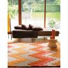 Tapis Ethnique Chic Pure laine tuftée main Tikal Orange, rouge, beige