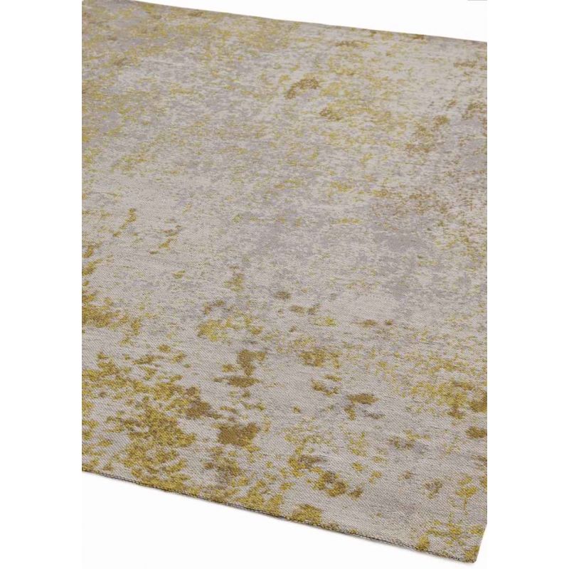 Tapis d'extérieur polypropylène recyclé motifs fondus DARA Ocre