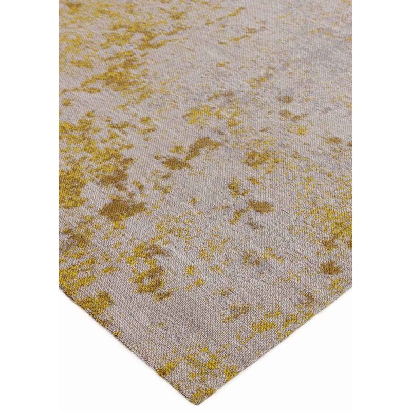 Tapis d'extérieur polypropylène recyclé motifs fondus DARA Ocre