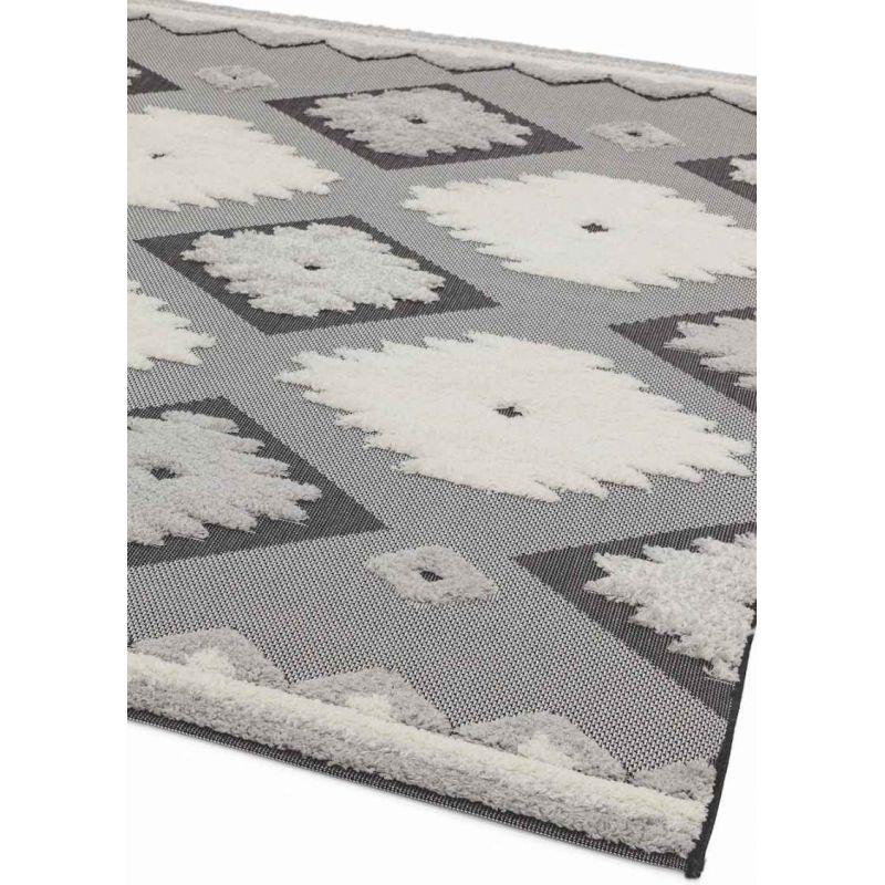 Tapis d'extérieur MONTY noir et crème TRIBAL