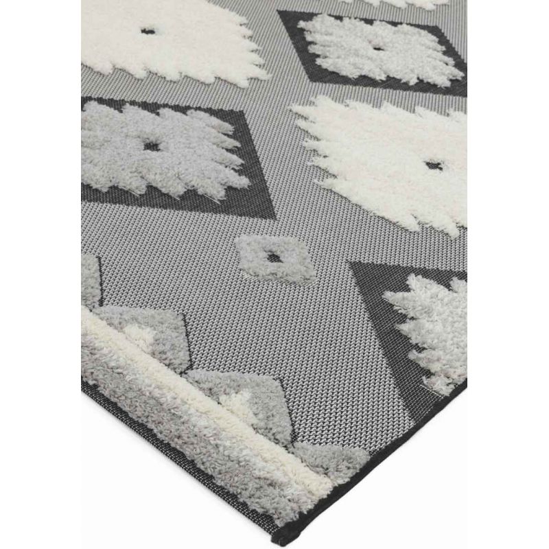 Tapis d'extérieur MONTY noir et crème TRIBAL
