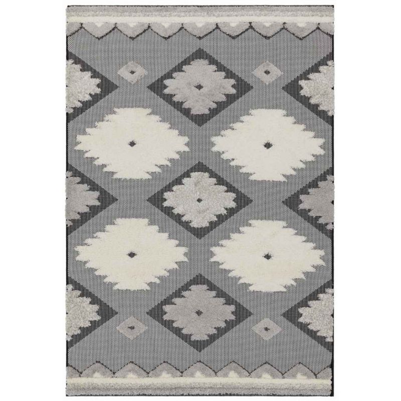 Tapis d'extérieur MONTY noir et crème TRIBAL