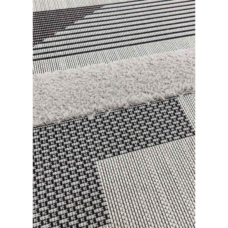 Tapis d'extérieur MONTY noir et gris GEOMETRIC