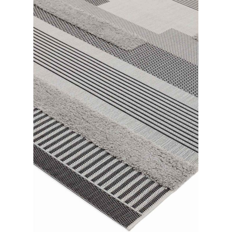 Tapis d'extérieur MONTY noir et gris GEOMETRIC