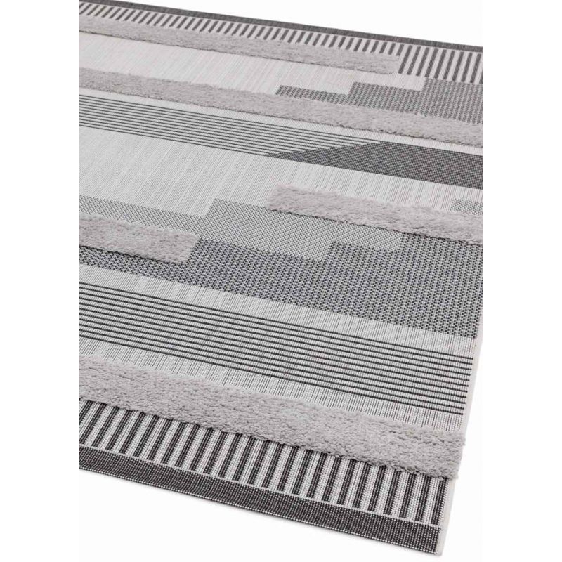 Tapis d'extérieur MONTY noir et gris GEOMETRIC