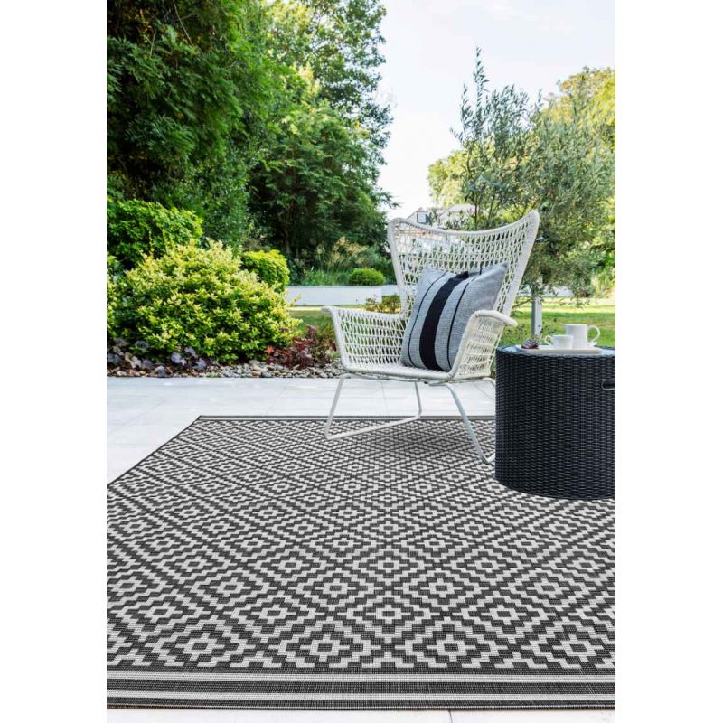 Tapis d'extérieur PATIO mono noir DIAMOND